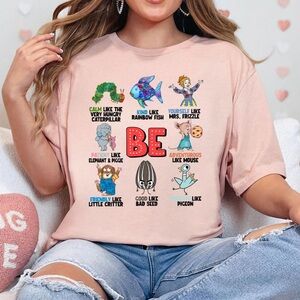 NEW READING THEME TEACHER T-SHIRT COLORFUL MOTIVATIONAL GRAPHIC TEE WOMEN SMALL